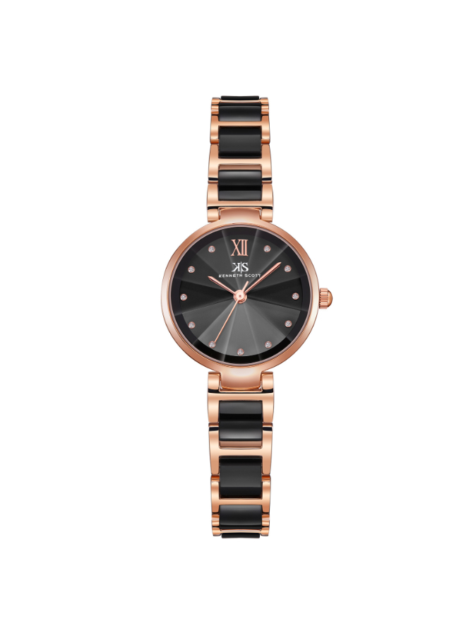Kenneth Scott Women's Analog Black Dial Watch - K22531-KCBB