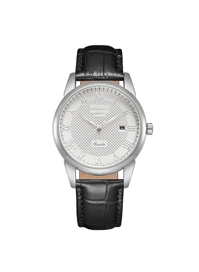 Kenneth Scott Men's Analog White Dial Watch - K23030-SLBW