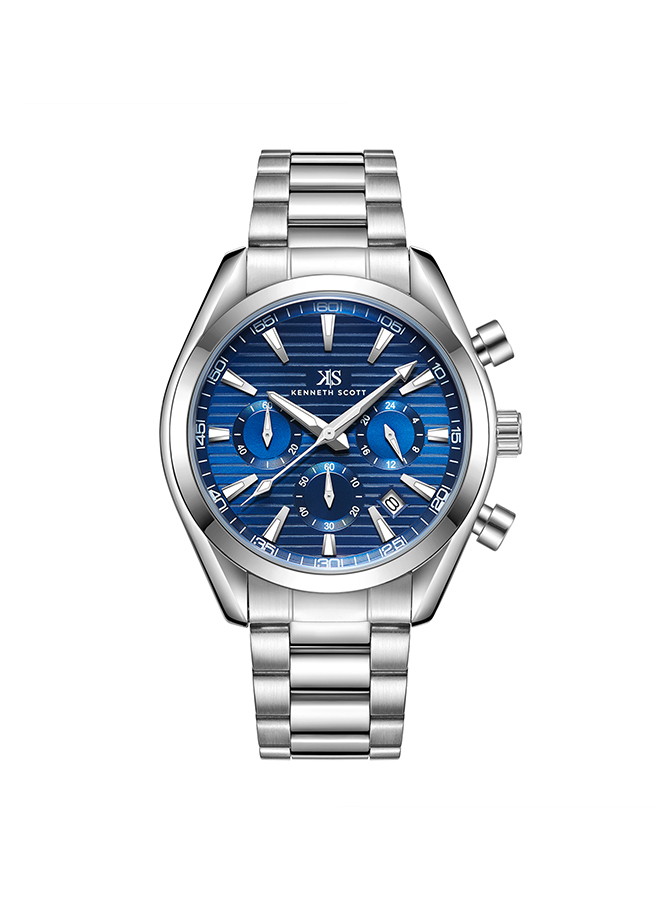 Kenneth Scott Men's Chrono & Multi Function Dark Blue Dial Watch - K23150-SBSN