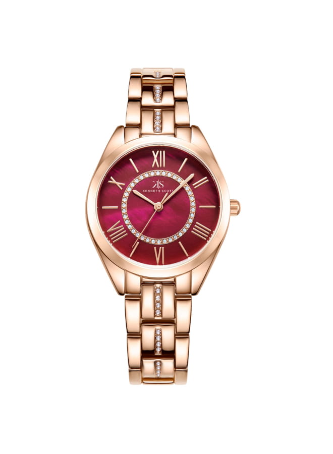 Kenneth Scott Women's Analog Red Dial Watch - K23510-RBKR