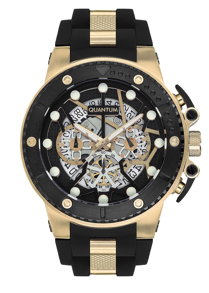 QUANTUM Men's Chronograph Black Dial Watch - HNG535.251