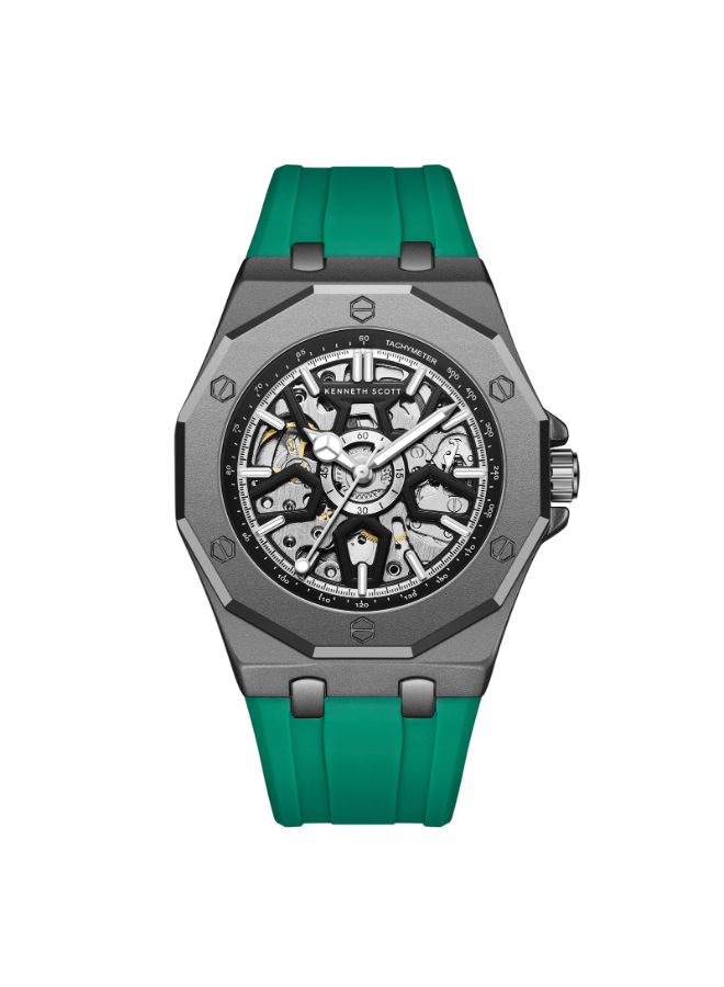 Kenneth Scott Men's Automatic Black Dial Watch - K25301-XSHB