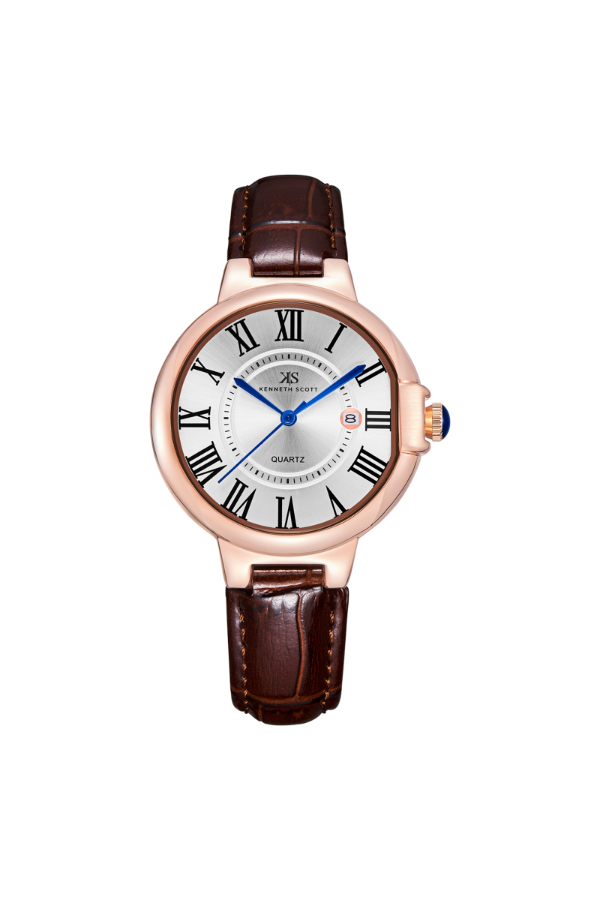 Kenneth Scott Women's Analog White Dial Watch - K23553-RLDW