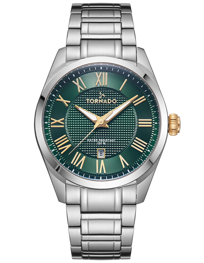Tornado CLASSIC ANALOG Men's Analog Green Dial Watch - T8007-SBSHG