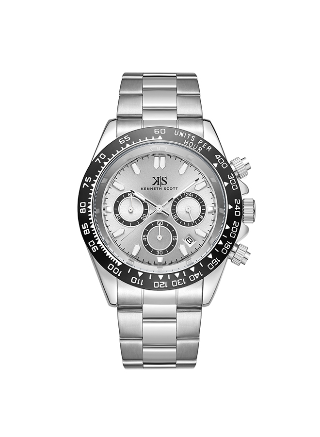 Kenneth Scott Men's Multi Function White Dial Watch - K23123-SBSWB