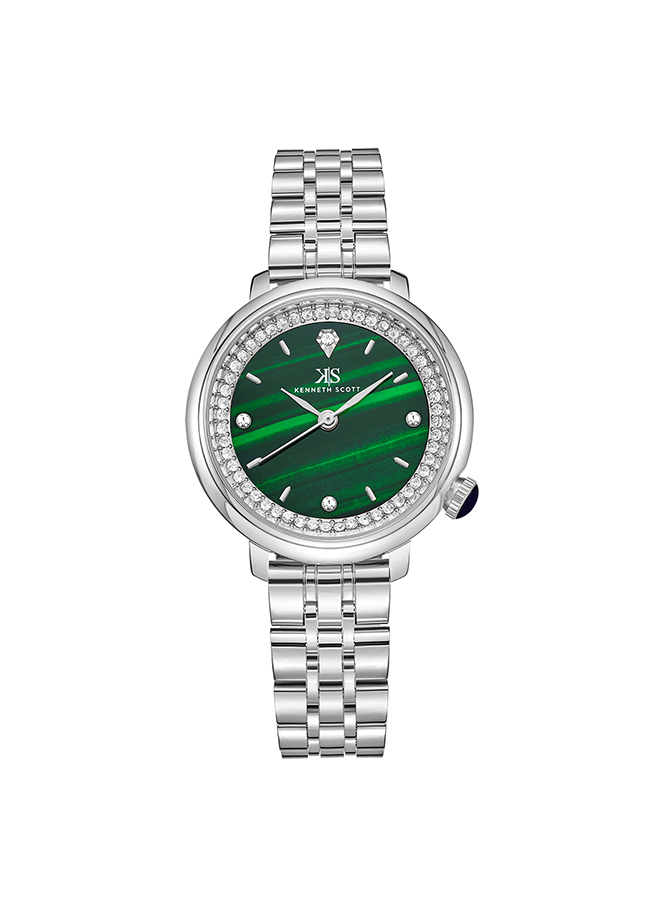 Kenneth Scott Women's Analog Green Dial Watch - K23518-SBSH