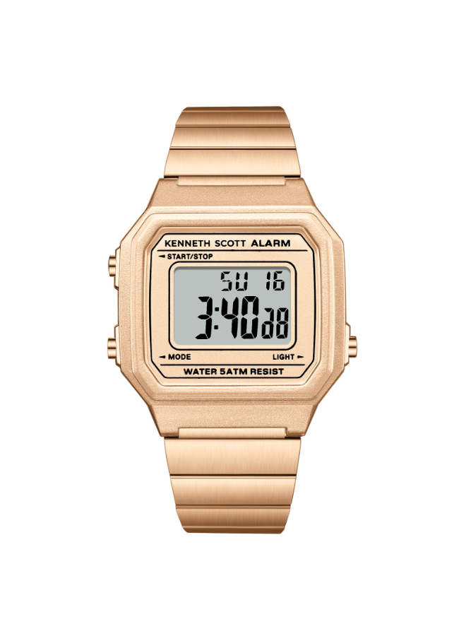 Kenneth Scott Women's  Digital Rose Gold Dial Watch - K25705-RBKK