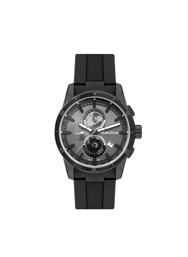 Quantum Men's Multifunction Grey Dial Watch - ADG991.051