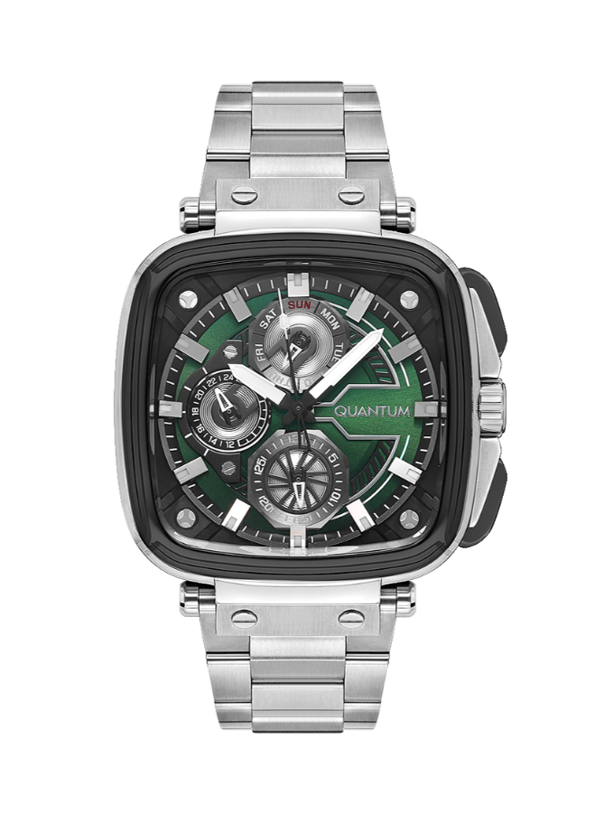 Quantum Men's Multifunction Green Dial Watch - PWG1092.370