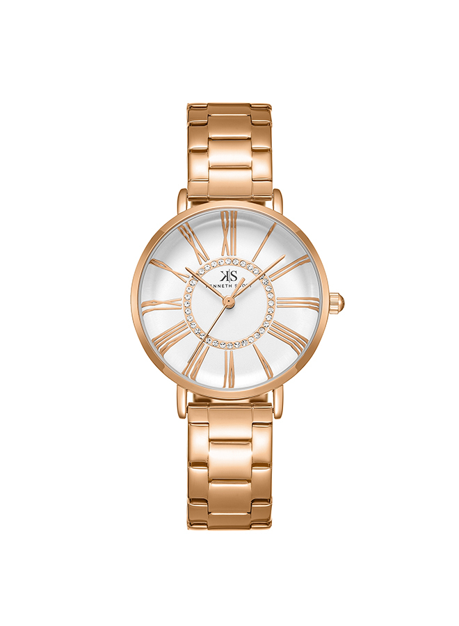 Kenneth Scott Women's Analog White Dial Watch - K23536-RBKW