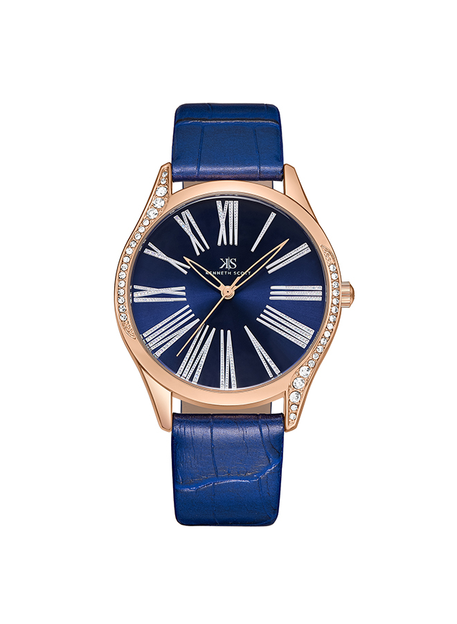 Kenneth Scott Women's Analog Blue Dial Watch - K23534-RLNN