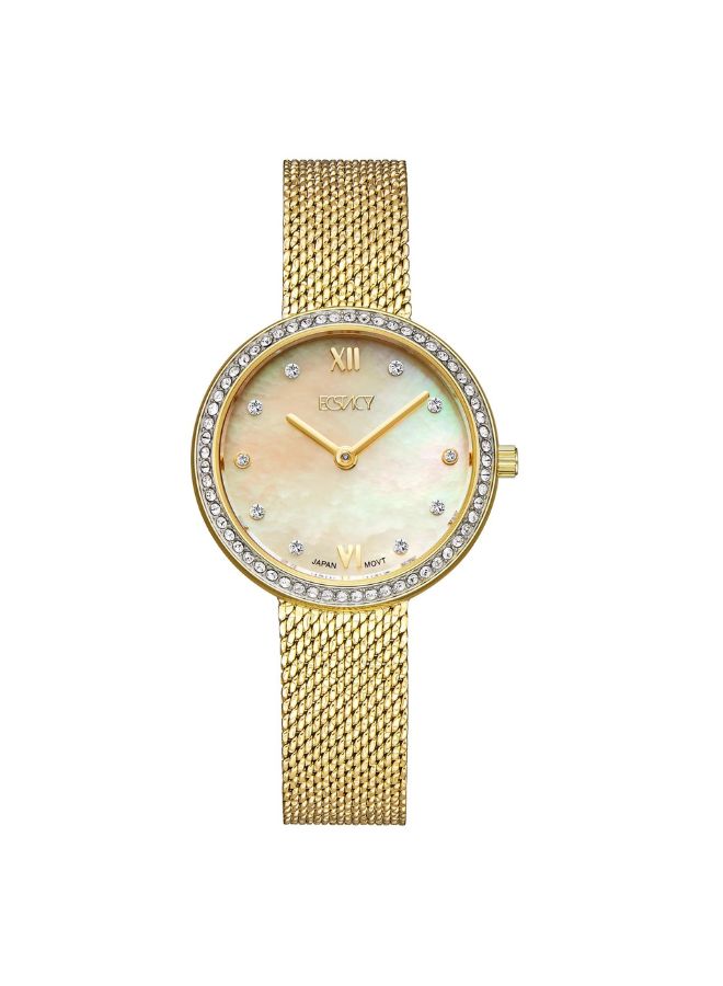 Ecstacy Women's Analog Beige Dial Watch - E20506-GMGMC