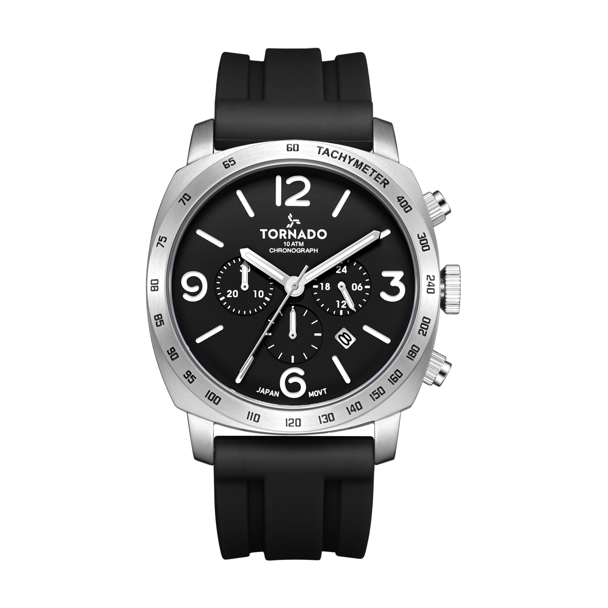 TORNADO Men's Analog Black Dial Watch - T9102-SSBB