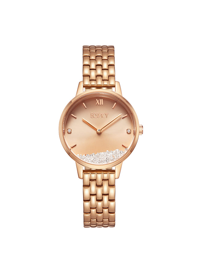 Ecstacy Women's Analog Rose Gold Dial Watch - E23505-RBKK