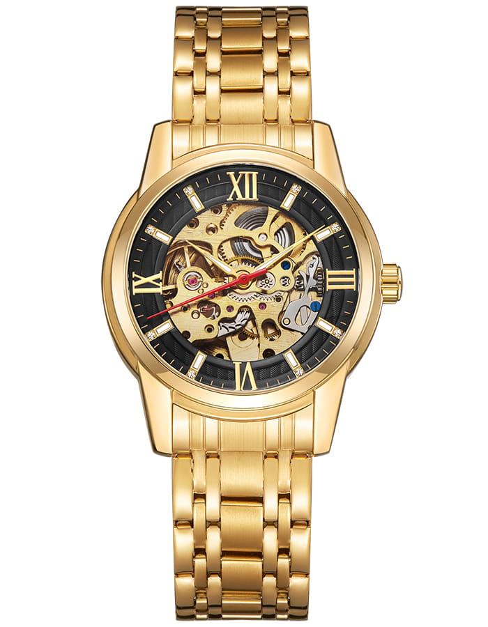 Kenneth Scott Men's Mechanical Black Dial Watch - K22311-GBGB
