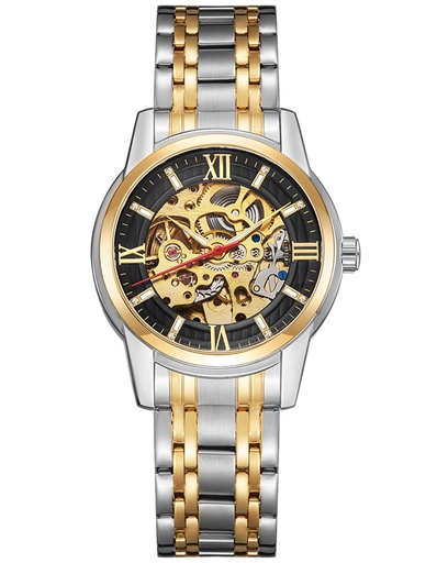 [K22311-TBTB] Kenneth Scott Men's Mechanical Black Dial Watch - K22311-TBTB