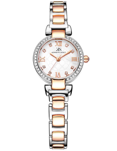 [K22520-KBKM] Kenneth Scott Women's Analog White Dial Watch - K22520-KBKM