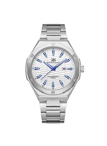 [K23026-SBSW] Kenneth Scott Men's Analog White Dial Watch - K23026-SBSW