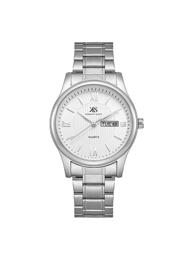 [K23029-SBSW] Kenneth Scott Men's Analog White Dial Watch - K23029-SBSW