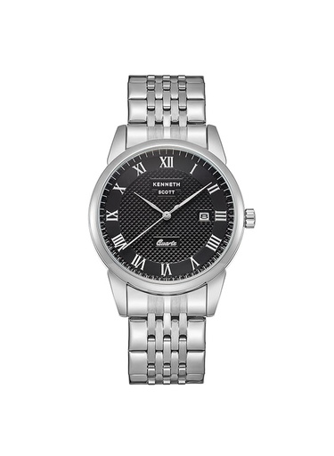 [K23030-SBSB] Kenneth Scott Men's Analog Black Dial Watch - K23030-SBSB