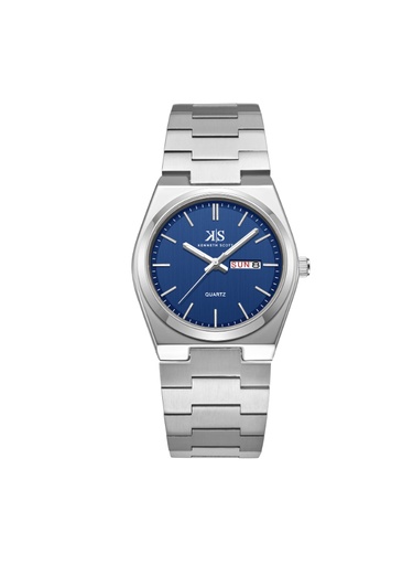 [K24011-SBSN] Kenneth Scott Men's Analog Blue Dial Watch - K24011-SBSN