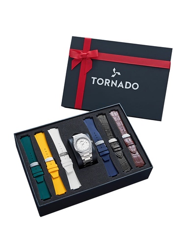 [T23006C-SBSW-S] Tornado Gift Set Men's Analog White Dial Watch - T23006C-SBSW-S