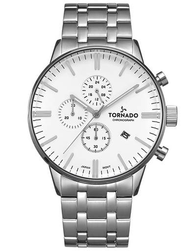 [T6102-SBSS] Tornado CELESTIA ELITE Men's Chronograph Silver Dial Watch - T6102-SBSS