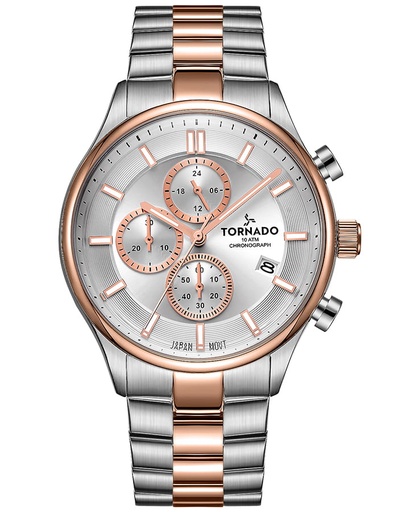 [T6106B-KBKW] Tornado CELESTIA ELITE Men's Chronograph White Dial Watch - T6106B-KBKW