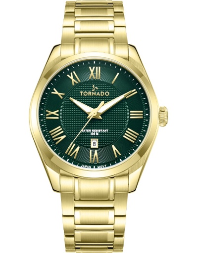 [T8007-GBGH] Tornado CLASSIC ANALOG Men's Analog Green Dial Watch - T8007-GBGH