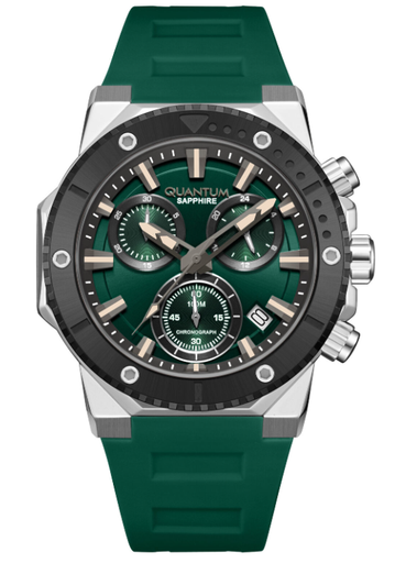 [HNG1232.375] QUANTUM Men Chronograph Fn Green Dial HNG1232.375