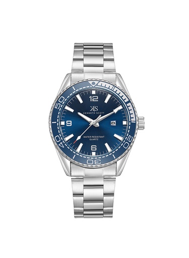 [K23024-SBSN] Kenneth Scott Men's Analog Dark Blue Dial Watch - K23024-SBSN