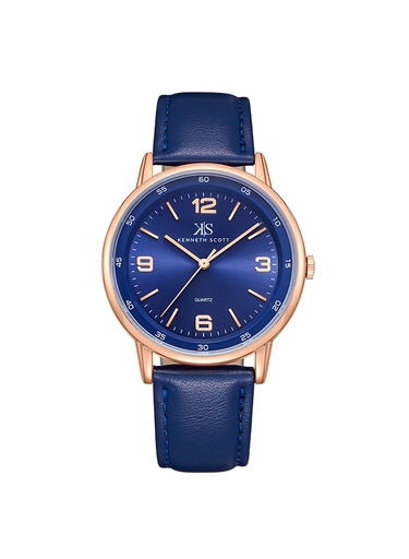 [K23040-RLNN] Kenneth Scott Men's Analog Blue Dial Watch - K23040-RLNN