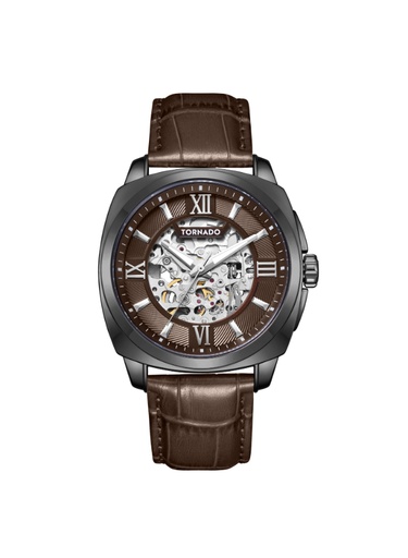 [T7316-XLDD] TORNADO AUTONOVA Men's 8N24 Movement Watch, Automatic Display and Stainless Steel Strap - T7316-XLDD, Choclate Brown