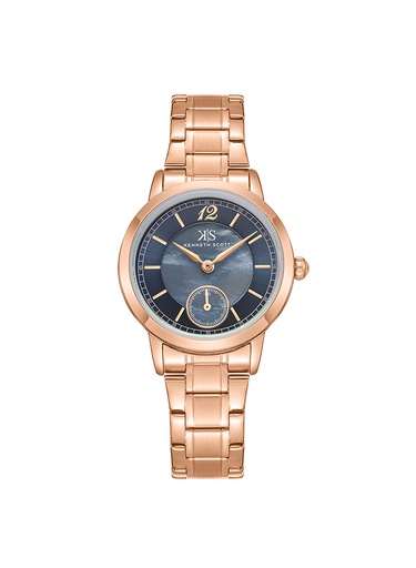 [K23538-RBKML] Kenneth Scott Women's Analog Grey Dial Watch - K23538-RBKML