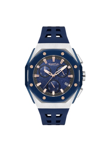 [HNG1170.399] QUANTUM Men's Chronograph Dark Blue Dial Watch - HNG1170.399