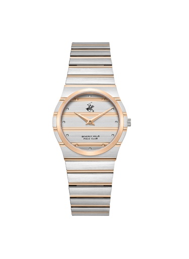 [BP3818X.530] Beverly Hills Polo Club Women's Analog Silver/Rose Gold Dial Watch - BP3818X.530