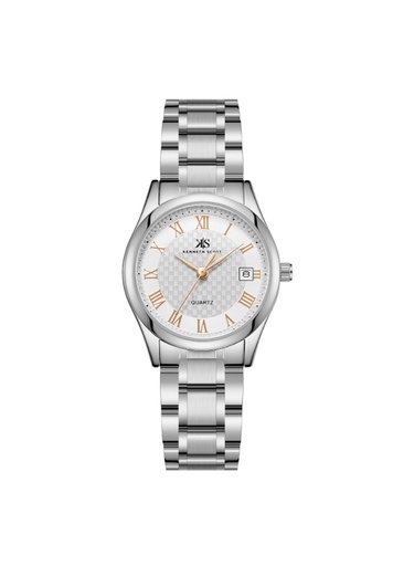 [K25504-SBSWK] Kenneth Scott Women's Analog White Rose Gold Highlight Dial Watch - K25504-SBSWK
