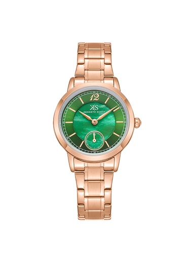 [K23538-RBKMG] Kenneth Scott Women's Analog Green Dial Watch - K23538-RBKMG
