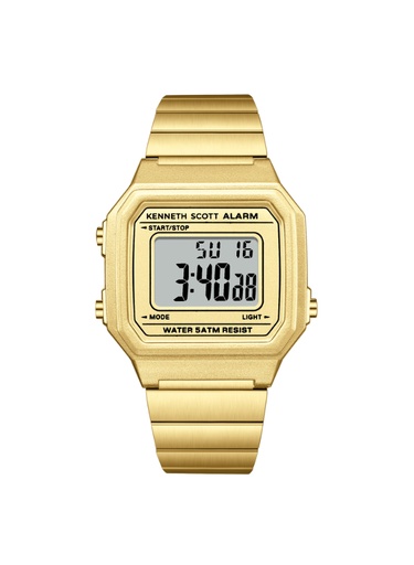 [K25705-GBGC] Kenneth Scott Women's Digital Champagne Dial Watch - K25705-GBGC