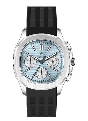 [BP3211X.300] BHPC Gents  MULTIFUNCTION Fn S.S Case BLACK SILICON Band BLUE - BP3211X.300
