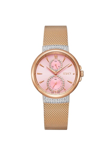[E23603-RMKP] Ecstacy Women's Multi Function Pink Dial Watch - E23603-RMKP