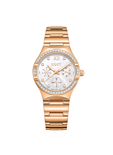 [E23608-RBKMK] Ecstacy Women's Multi Function Rose Gold Dial Watch - E23608-RBKMK