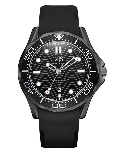 [K22009-BSBB] Kenneth Scott Men's Analog Black Dial Watch - K22009-BSBB
